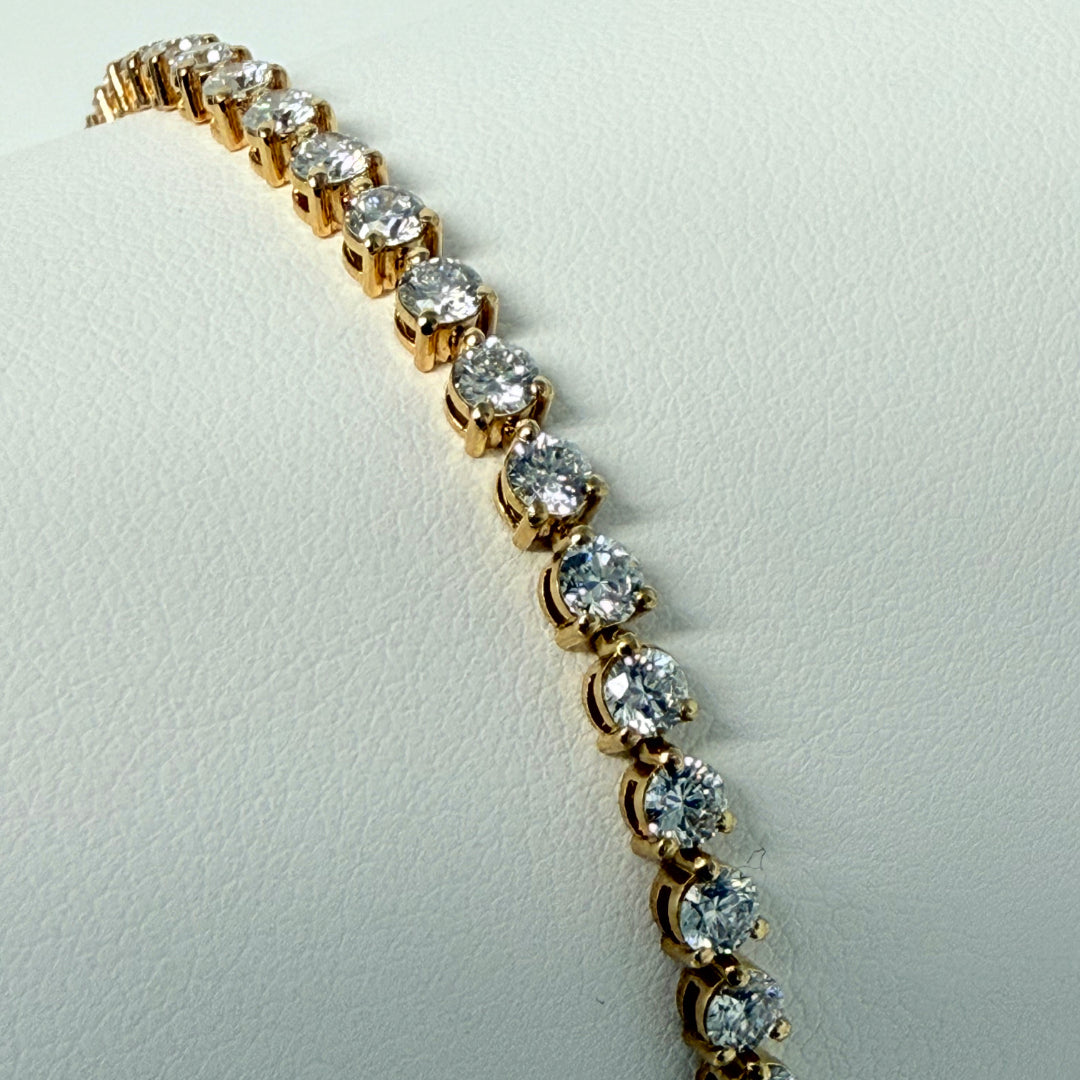 Bracelet diamants ronds 4.95 carats or jaune Cristina