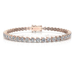 Load image into Gallery viewer, Bracelet diamants ronds 4.95 carats or rose Cristina
