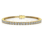 Load image into Gallery viewer, Bracelet diamants ronds 5.75 carats or jaune Ely
