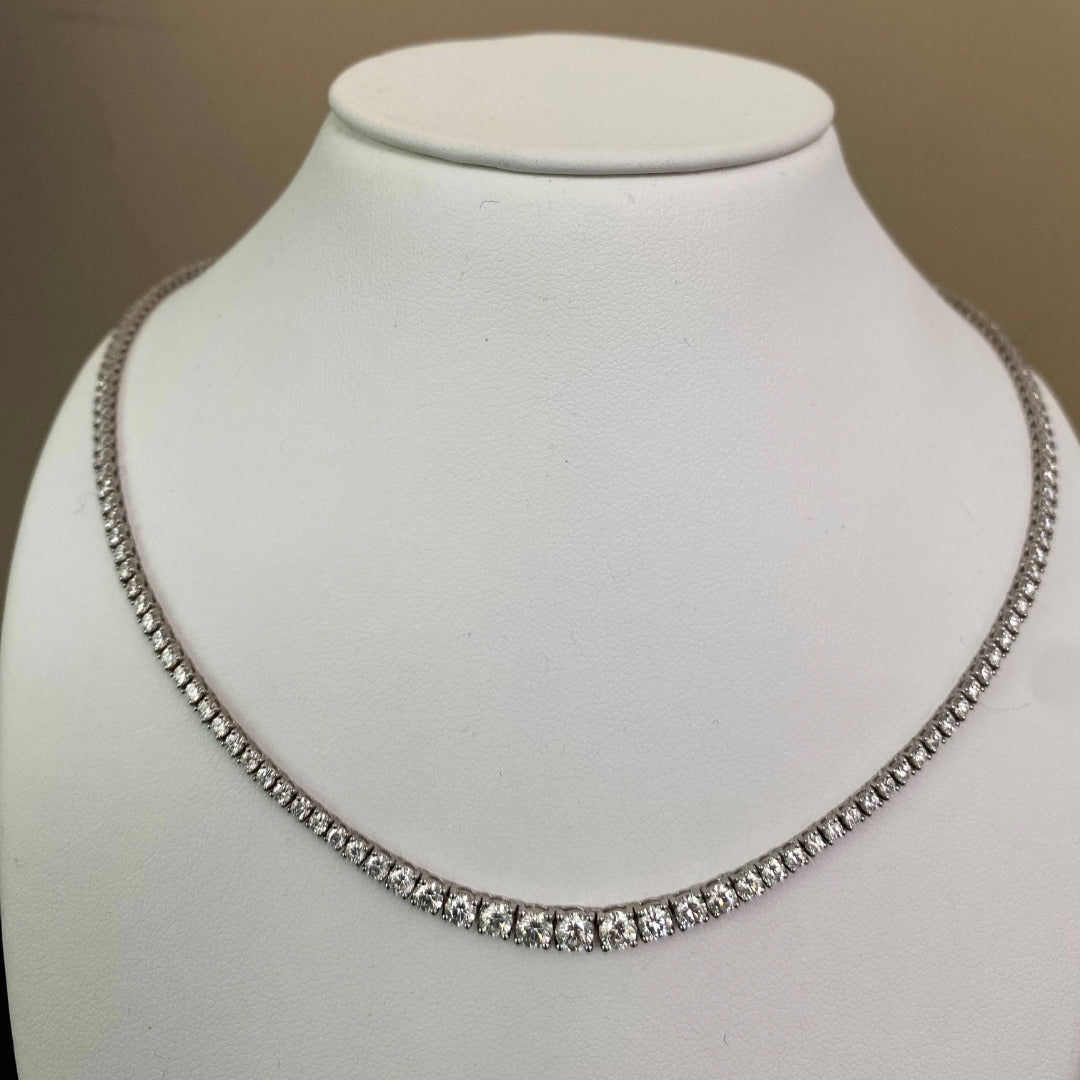 Collier Rivière Diamants 7.00 Carat 4 griffes en dégradé