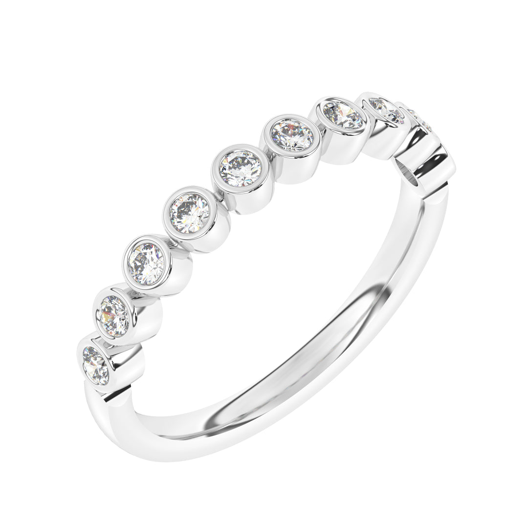 Demi-alliance 10 diamants naturels ronds 0.25 carat or blanc 14 carats Alberta