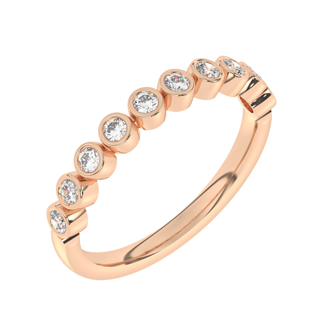Demi-alliance 10 diamants naturels ronds 0.25 carat or rose 14 carats Alberta