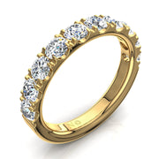Demi-alliance 10 diamants naturels ronds 1.30 carat or jaune Gabriela
