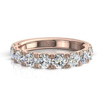 Charger l'image dans la visionneuse de la galerie, Demi-alliance 10 diamants naturels ronds 1.30 carat or rose Gabriela