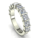 Load image into Gallery viewer, Demi-alliance 10 diamants princesses 2.00 carat or blanc Lucia
