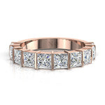 Load image into Gallery viewer, Demi-alliance 10 diamants princesses 2.00 carat or rose Lucia
