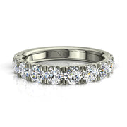 Demi-alliance 10 diamants ronds 1.30 carat or blanc Gabriela