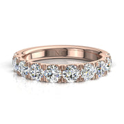 Demi-alliance 10 diamants ronds 1.30 carat or rose Gabriela