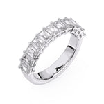 Charger l&#39;image dans la visionneuse de la galerie, Demi-alliance 11 diamants Émeraudes 2.20 carats or blanc 14 carats Flavia
