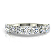 Demi-alliance 11 diamants naturels ronds 1.30 carat or blanc Martina
