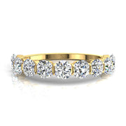 Demi-alliance 11 diamants naturels ronds 1.30 carat or jaune Martina