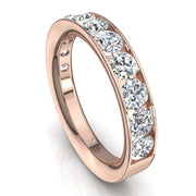Demi-alliance 11 diamants naturels ronds 1.30 carat or rose Antonia