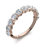 Charger l'image dans la visionneuse de la galerie, Demi-alliance 11 diamants naturels ronds 1.30 carat or rose Martina