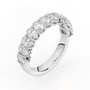 Demi-alliance 11 diamants ovales 1.65 carat or blanc Emanuela