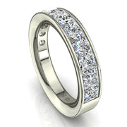 Demi-alliance 11 diamants princesses 2.20 carats or blanc Laura