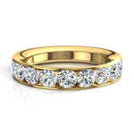 Load image into Gallery viewer, Demi-alliance 11 diamants ronds 1.30 carat or jaune Antonia
