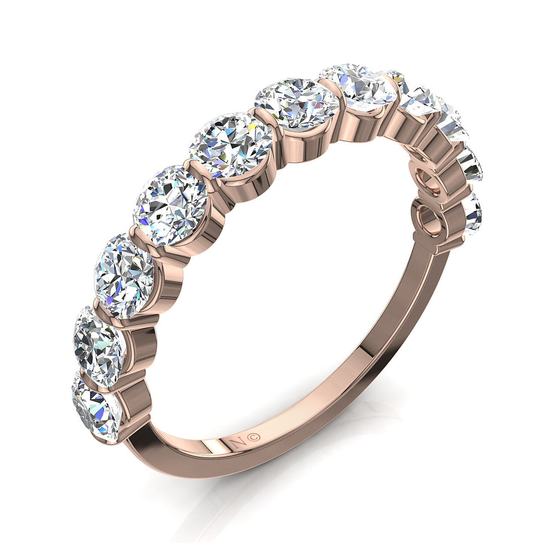 Demi-alliance 11 diamants ronds 1.30 carat or rose Martina