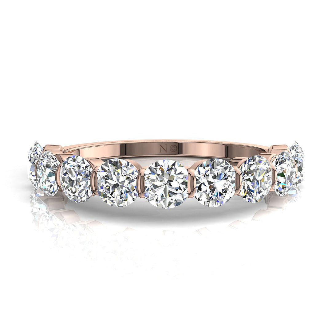 Demi-alliance 11 diamants ronds 1.30 carat or rose Martina