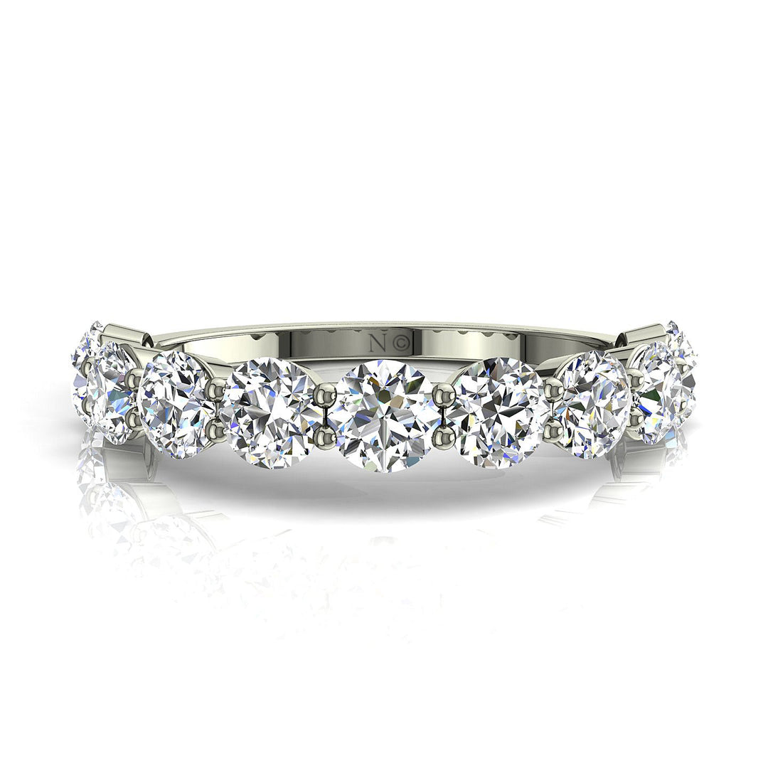 Demi-alliance 11 diamants synthétiques ronds 1.30 carat or blanc Daniela