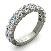 Demi-alliance 12 diamants naturels princesses 2.40 carats or blanc Eleonora