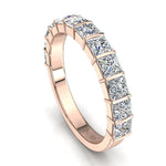 Charger l&#39;image dans la visionneuse de la galerie, Demi-alliance 12 diamants princesses 1.30 carat or rose Lucia
