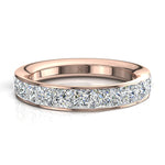 Charger l&#39;image dans la visionneuse de la galerie, Demi-alliance 15 diamants naturels princesses 1.80 carat or rose Laura
