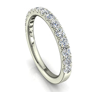 Demi-alliance 15 diamants naturels ronds 0.60 carat or blanc Gabriela