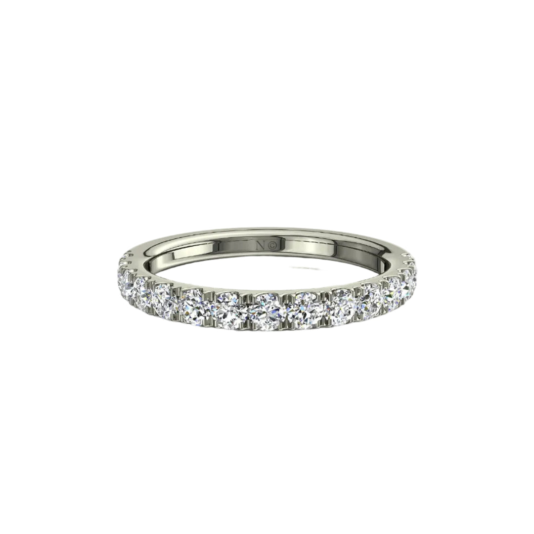 Demi-alliance 15 diamants naturels ronds 0.60 carat or blanc Gabriela