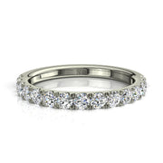Demi-alliance 15 diamants naturels ronds 0.60 carat or blanc Gabriela