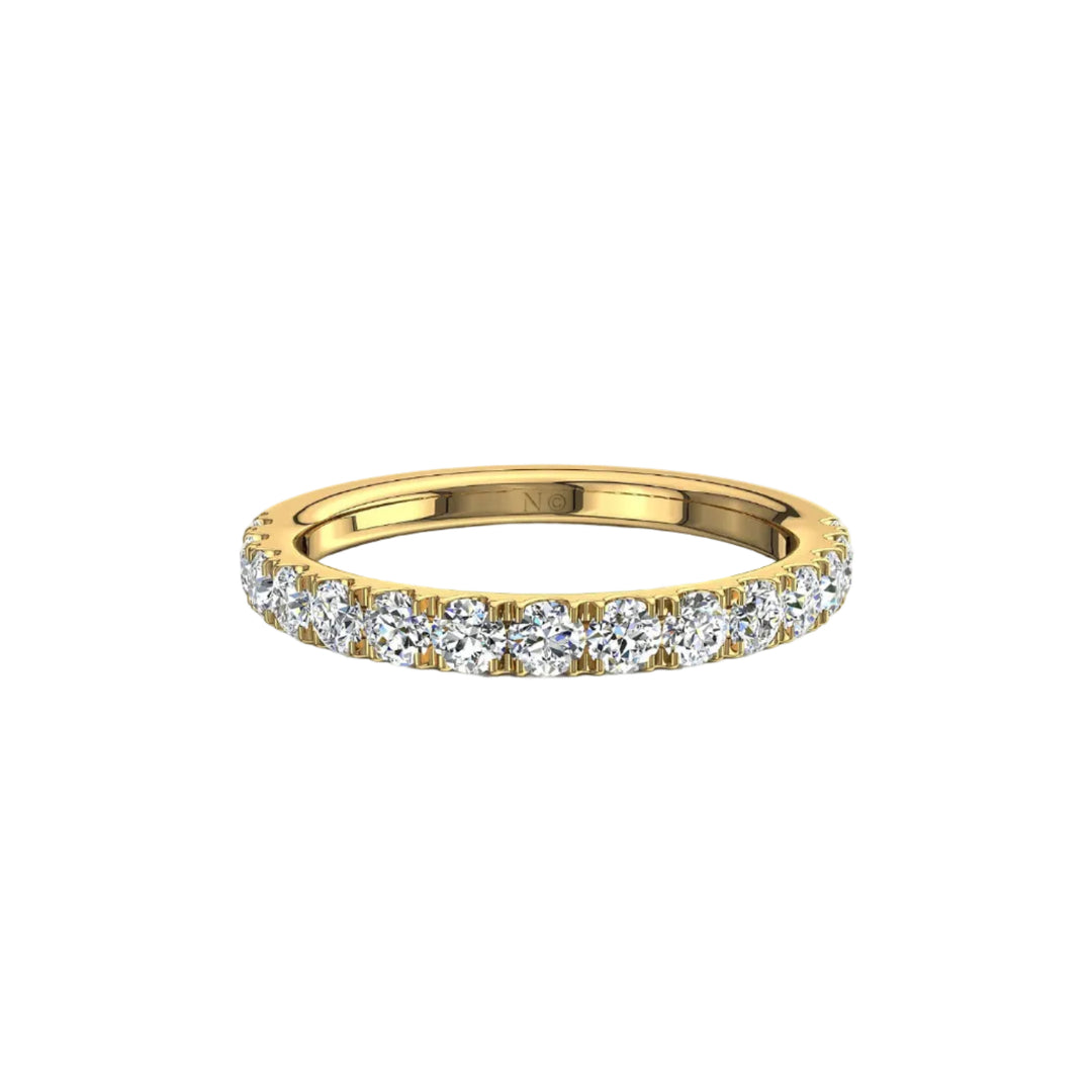 Demi-alliance 15 diamants naturels ronds 0.60 carat or jaune Gabriela