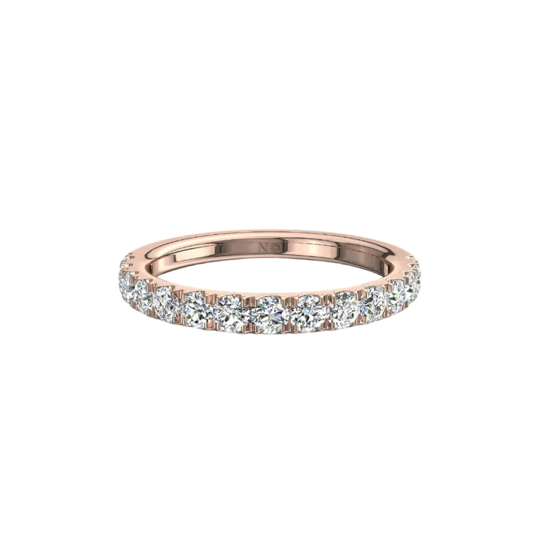 Demi-alliance 15 diamants naturels ronds 0.60 carat or rose Gabriela
