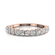 Demi-alliance 15 diamants naturels ronds 0.60 carat or rose Martina