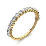 Charger l'image dans la visionneuse de la galerie, Demi-alliance 15 diamants naturels ronds 0.75 carat or jaune Daniela