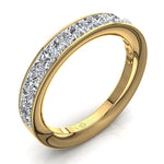 Load image into Gallery viewer, Demi-alliance 15 diamants princesses 1.80 carat or jaune Laura
