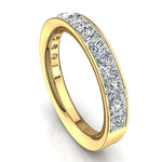 Load image into Gallery viewer, Demi-alliance 15 diamants princesses 1.80 carat or jaune Laura
