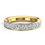 Load image into Gallery viewer, Demi-alliance 15 diamants princesses 1.80 carat or jaune Laura
