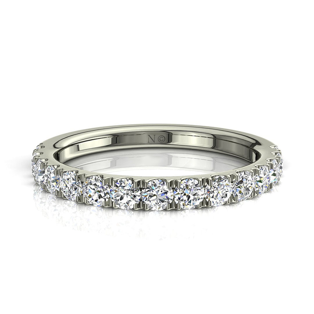 Demi-alliance 15 diamants ronds 0.60 carat or blanc Gabriela