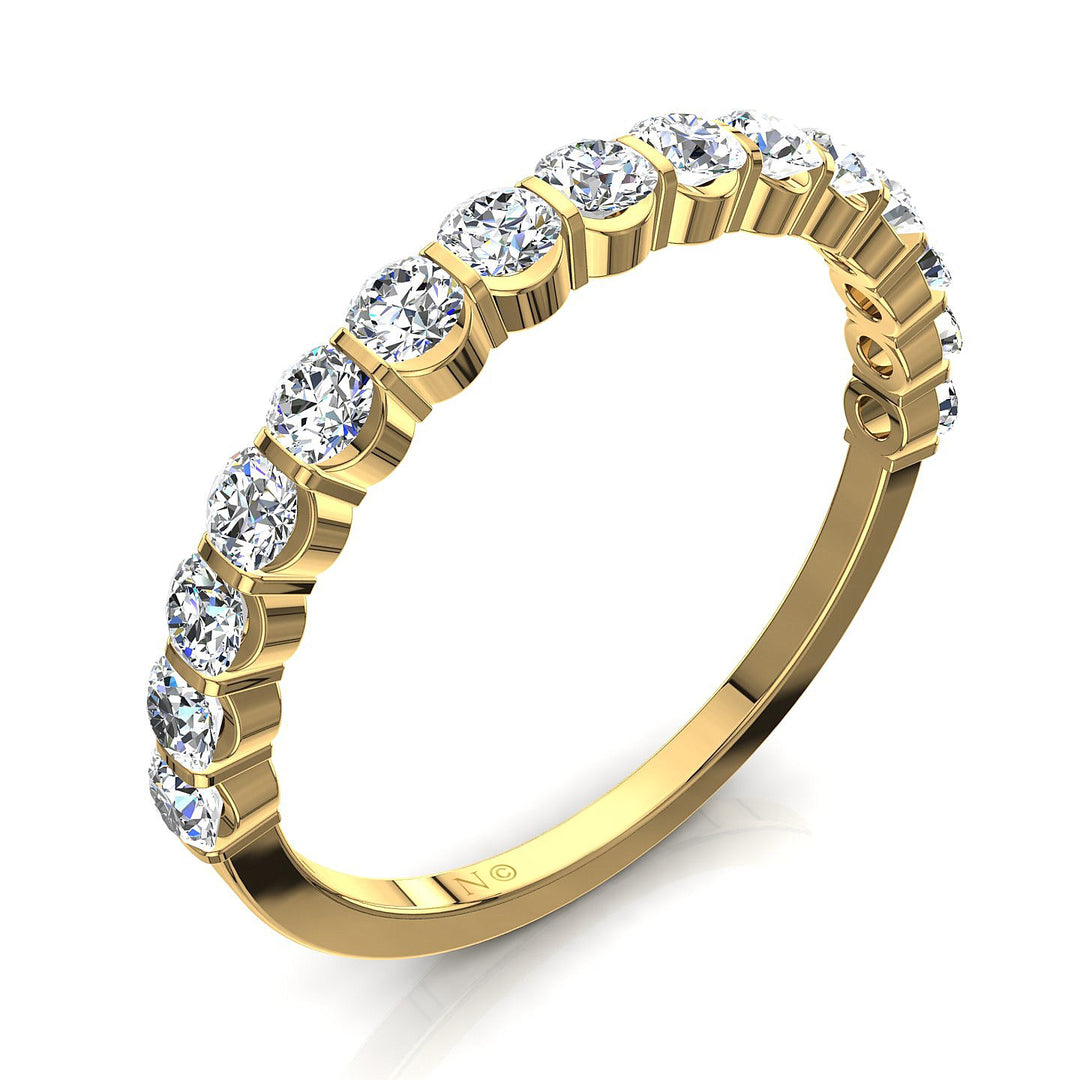 Demi-alliance 15 diamants ronds 0.60 carat or jaune Martina