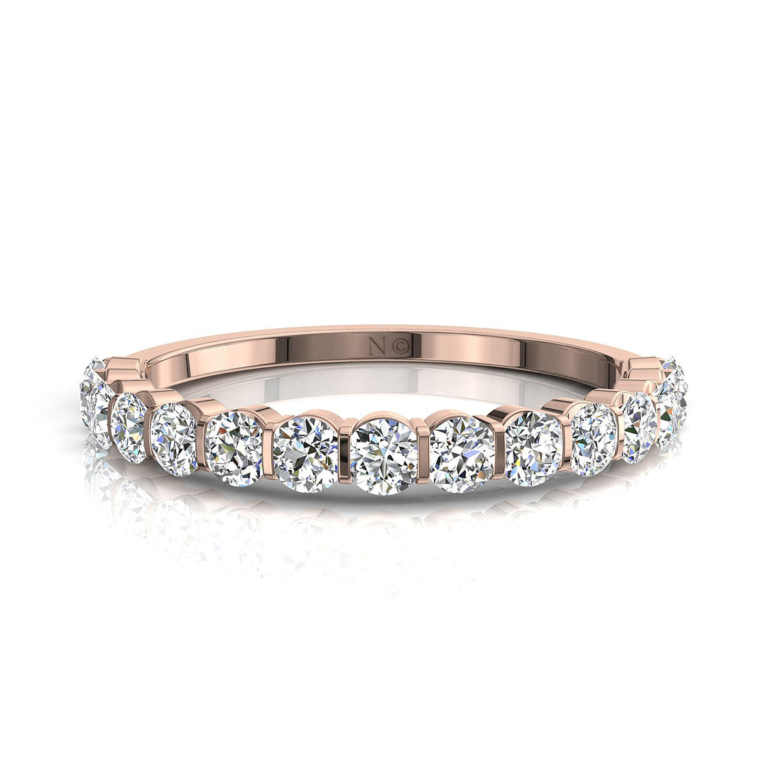 Demi-alliance 15 diamants ronds 0.60 carat or rose Martina