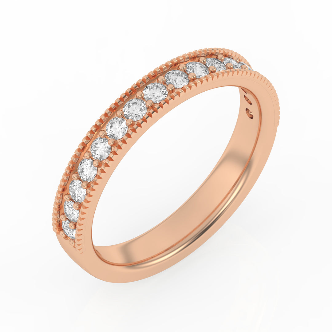 Demi-alliance 16 diamants ronds 0.50 carat or rose 14 carats Apollonia