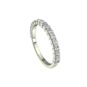 Demi-alliance 17 diamants naturels princesses 0.60 carat or blanc Lucia