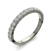 Demi-alliance 17 diamants naturels princesses 0.60 carat or blanc Lucia