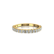 Demi-alliance 17 diamants naturels princesses 0.60 carat or jaune Lucia