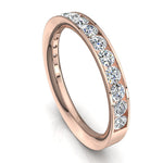 Charger l&#39;image dans la visionneuse de la galerie, Demi-alliance 17 diamants naturels ronds 0.60 carat or rose Antonia
