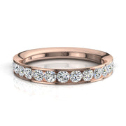 Demi-alliance 17 diamants naturels ronds 0.60 carat or rose Antonia