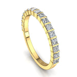 Charger l&#39;image dans la visionneuse de la galerie, Demi-alliance 17 diamants princesses 0.60 carat or jaune Lucia
