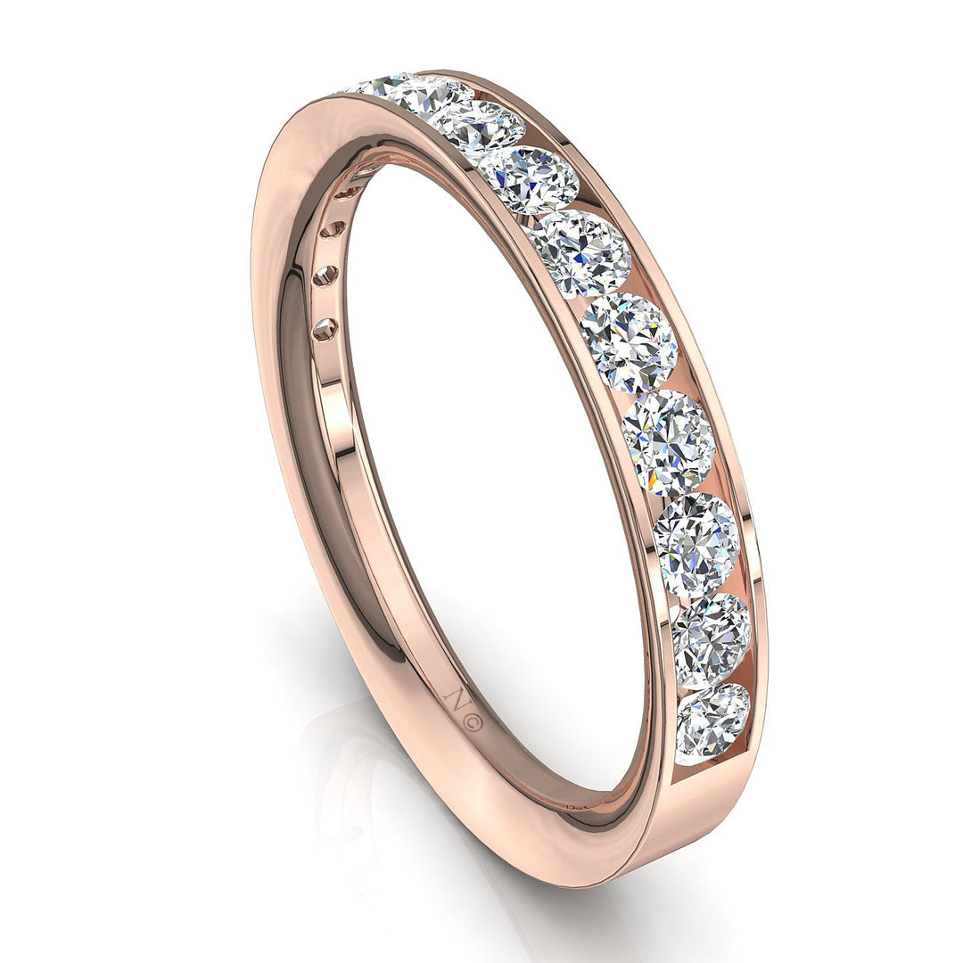 Demi-alliance 17 diamants ronds 0.60 carat or rose Antonia