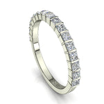 Load image into Gallery viewer, Demi-alliance 17 diamants synthétiques princesses 0.60 carat or blanc Lucia
