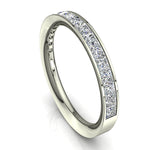 Charger l&#39;image dans la visionneuse de la galerie, Demi-alliance 18 diamants naturels princesses 0.70 carat or blanc Laura
