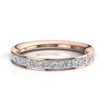 Charger l&#39;image dans la visionneuse de la galerie, Demi-alliance 18 diamants naturels princesses 0.70 carat or rose Laura
